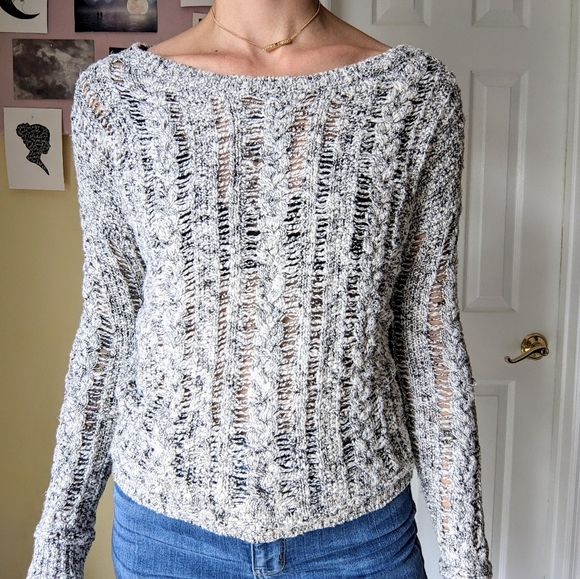 VINCE open weave cable knit sweater - Picture 2 of 4